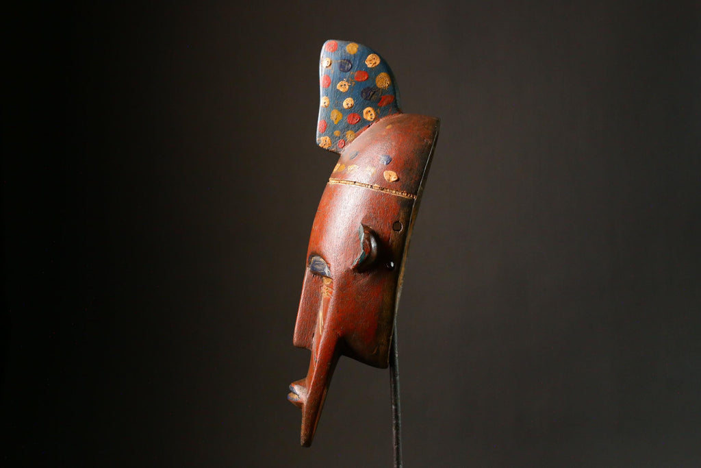 African Mask Antique Bambara Mask of Kore Tribal Art from Mali Unique Collectible Cultural Decor Piece for Home Display-G3425