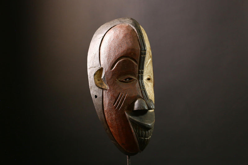 African Mask Igbo - Hand Carved Female Tribal Wood Face Art Decor, Unique Wall Sculpture for Home, Cultural Collectibles, Artisan Craft-6728