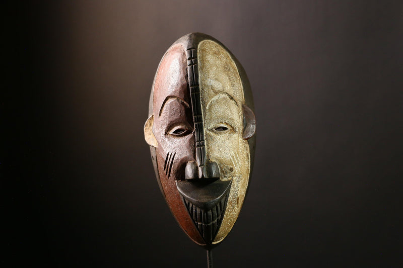 African Mask Igbo - Hand Carved Female Tribal Wood Face Art Decor, Unique Wall Sculpture for Home, Cultural Collectibles, Artisan Craft-6728