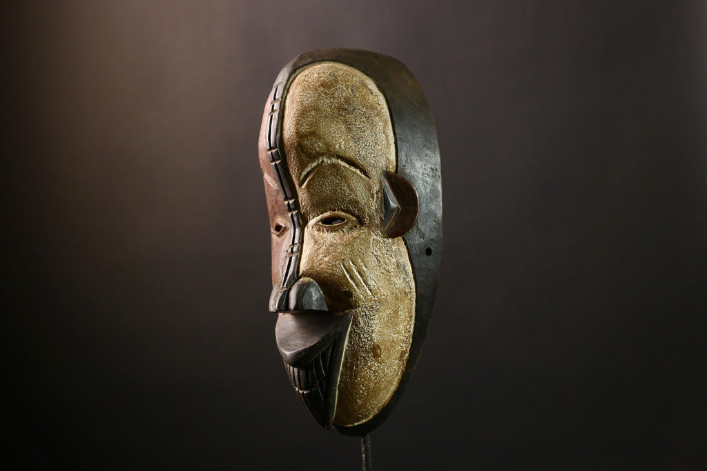 African Mask Igbo - Hand Carved Female Tribal Wood Face Art Decor, Unique Wall Sculpture for Home, Cultural Collectibles, Artisan Craft-6728