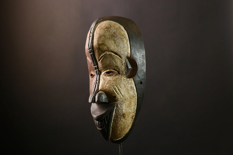 African Mask Igbo - Hand Carved Female Tribal Wood Face Art Decor, Unique Wall Sculpture for Home, Cultural Collectibles, Artisan Craft-6728