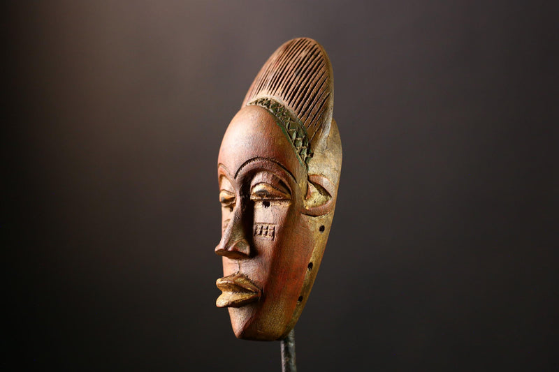 African Mask Antique Guru - Unique Hand-Carved Wooden Tribal Wall Art Decor, Cultural Sculpture for Home, Collectibles & Art Lovers-9594