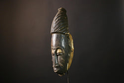 African Mask Guro - Unique Hand-Carved Tribal Wooden Wall Art Decor, Cultural Sculpture for Home, Collectibles, Ethnic Art-5285