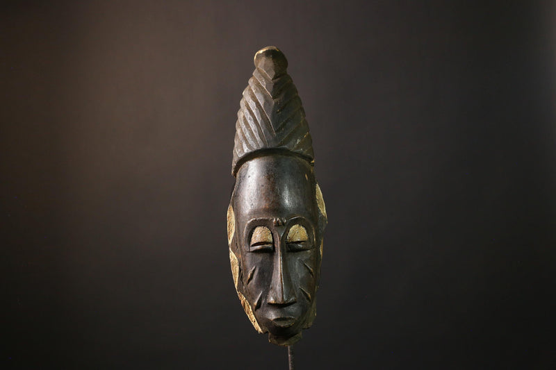 African Mask Guro - Unique Hand-Carved Tribal Wooden Wall Art Decor, Cultural Sculpture for Home, Collectibles, Ethnic Art-5285