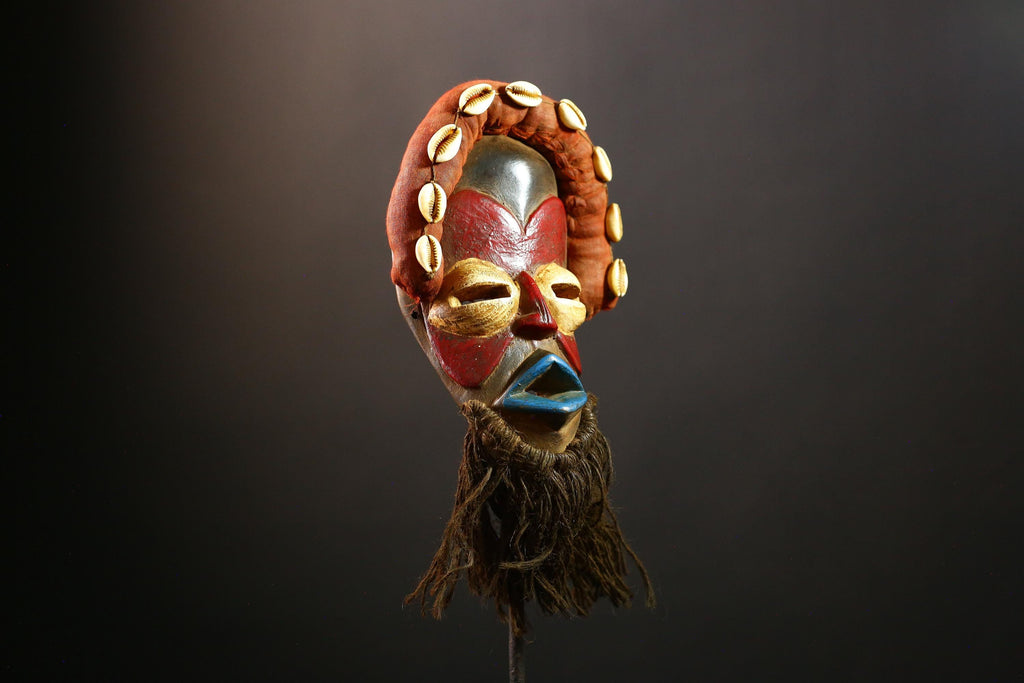 African Mask Handcrafted Dan 'Dean Gle' - Unique Cultural Wall Art Decor, Tribal Sculpture for Home, Artisan Collectible Piece-G3673