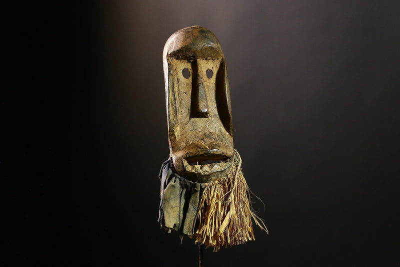 African Mask Dan Tribal Hand-Carved Wooden Face Sculpture Unique Wall Decor Piece for Home Collectible Art and Cultural Heritage-G3667