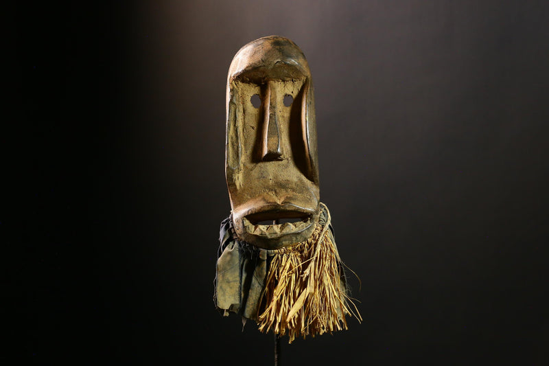 African Mask Dan Tribal Hand-Carved Wooden Face Sculpture Unique Wall Decor Piece for Home Collectible Art and Cultural Heritage-G3667