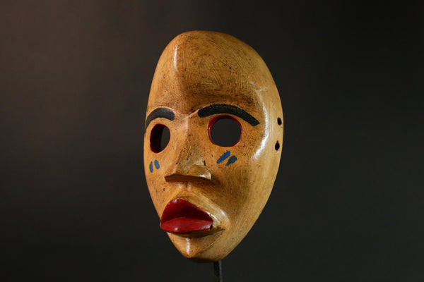 African Mask Handcrafted Solid Wood African Dan Maou Mask Vintage Tribal Art Home Decor G3445