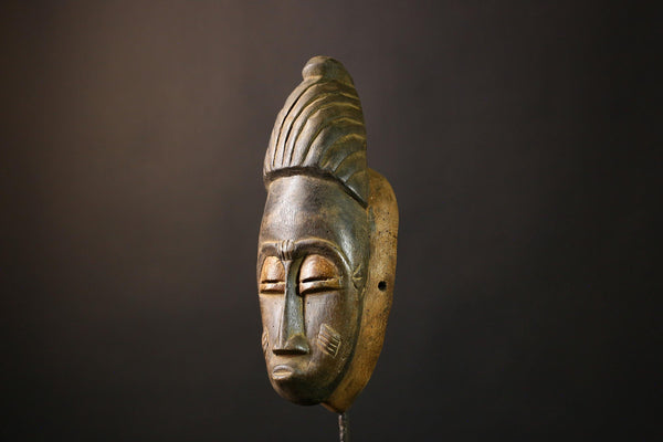 African Mask Hand-Carved Vintage Guro Art Sculpture - Unique Tribal Wall Decor, Ethnic Home Accent, Cultural Collector’s Piece  -5279