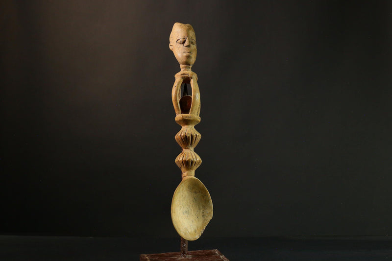 African Tribal Hand Carved African Songye Tribal Ritual Spoon Collectible Art Home Decor 9355