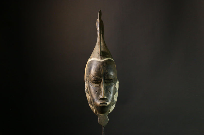 African Wooden Antique Gray Baule Mask African Tribal Wooden Wall Hanging Guro Yaure Art G1867