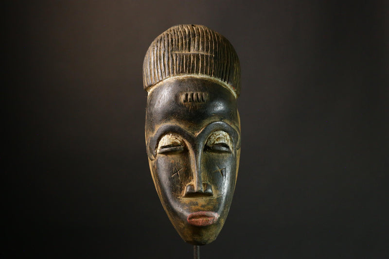 African Home Décor Guro Wooden Mask, Hand Carved Wall Décor, Authentic Tribal Art, Cultural Collectible, Unique Home Decor - G1871