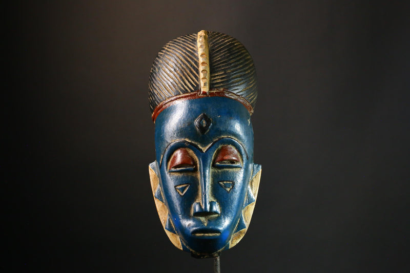 African Guro African Tribal Face Mask, Hand Carved Wooden Wall Hanging, Unique Collectible Art - 9418