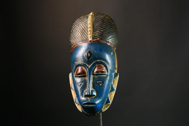 African Guro African Tribal Face Mask, Hand Carved Wooden Wall Hanging, Unique Collectible Art - 9418