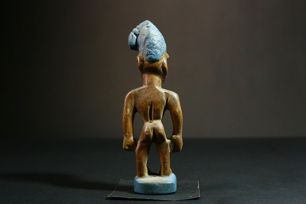 African statue wooden Yoruba Tribal Art, Unique Hand Carved Wooden Statue, Authentic Collectible Decor - 6539