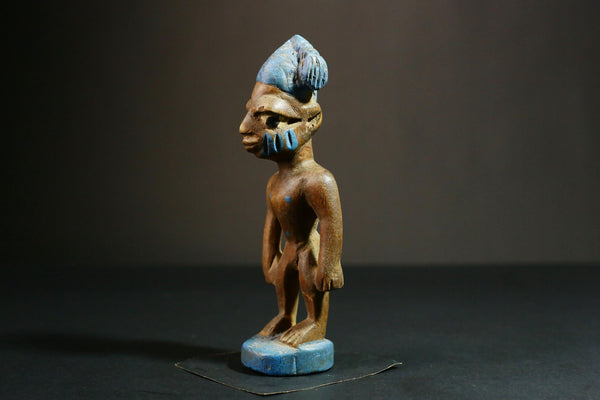 African statue wooden Yoruba Tribal Art, Unique Hand Carved Wooden Statue, Authentic Collectible Decor - 6539