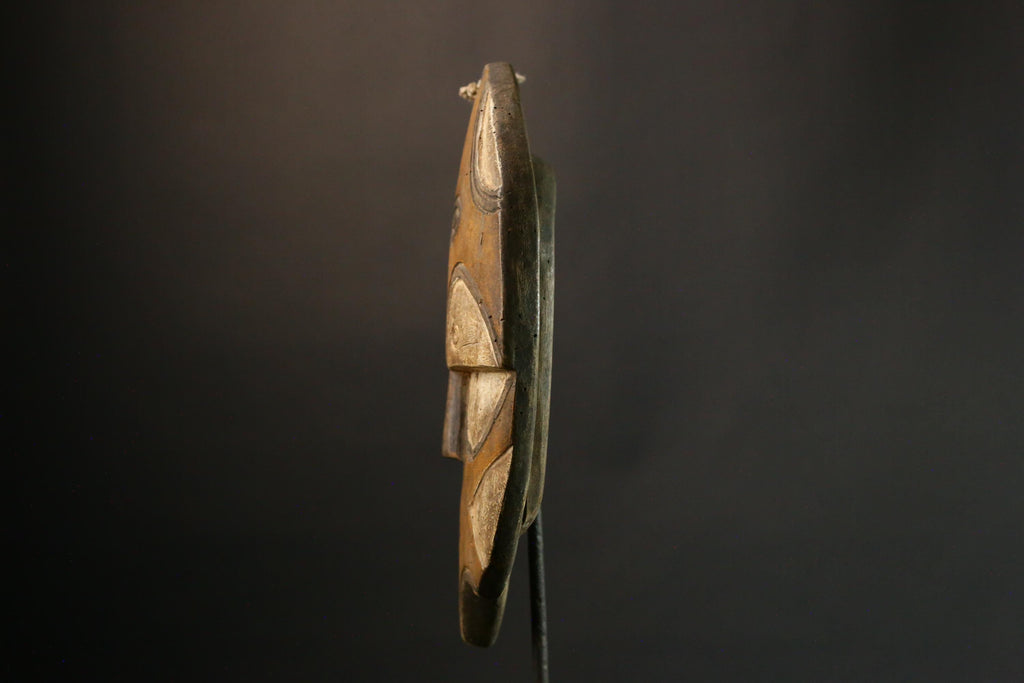 African Masks Vintage Eket African Mask, Antique Hand Carved Tribal Face, Unique Wooden Collectible Art - 9415
