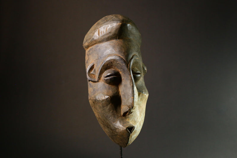 African Tribal Mask Igbo African Tribal Mask, Hand Carved Female Face, Unique Wooden Art Collectible - 6533