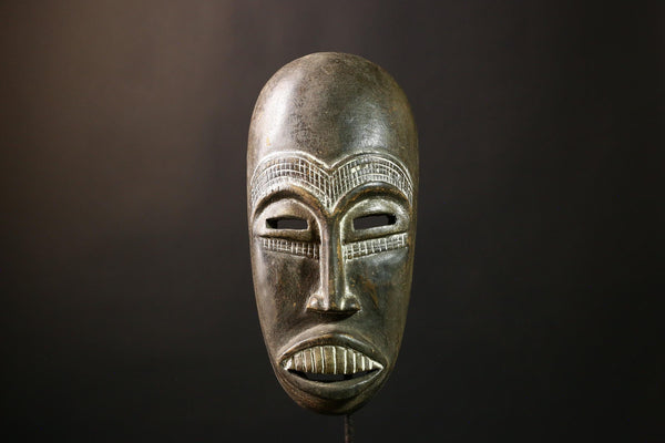 African Mask Unique Kifwebe Tribal Art - Vintage Hand-Carved Wooden Decoration, Cultural Wall Sculpture, Ethnic Home Decor Piece -5301