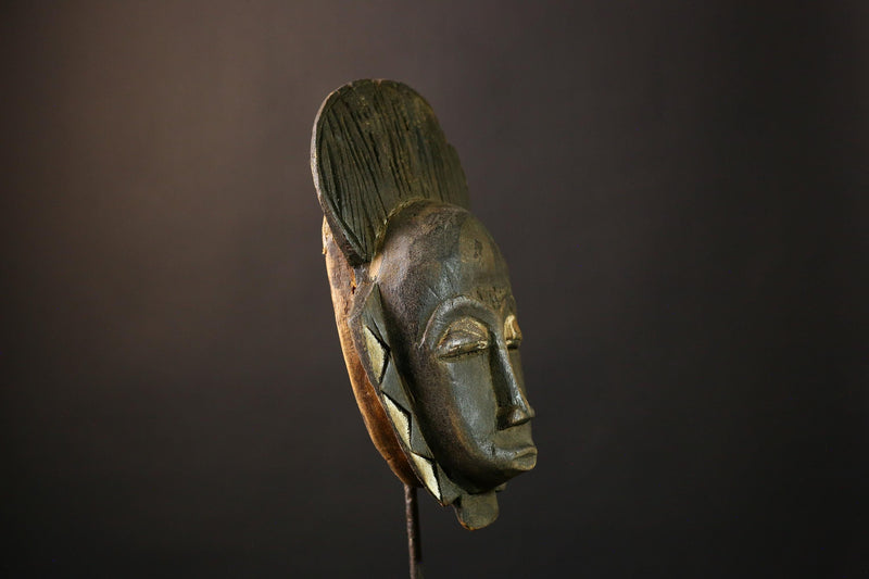 African Mask Handcrafted Baoulé Tribal Face - Vintage Wooden Wall Art, Unique Cultural Decor, Ethnic Sculpture for Home Collectors -5307