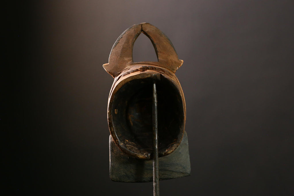 African Mask Handmade Komungo Tribal Fire Spitting Art - Unique Wooden Wall Decor, Cultural Sculpture for Home and Art Collectors -G3688