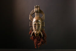 African Mask Senufo Kalao Bird Art - Handcrafted Tribal Wall Decor, Unique Cultural Home Accent, Ethnic Sculpture for Collectors -G3683