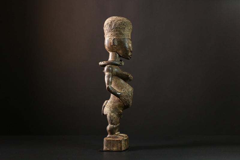 African Vintage Nkisi Nkondi Statue - African Collectible Voodoo Doll Art-G3679