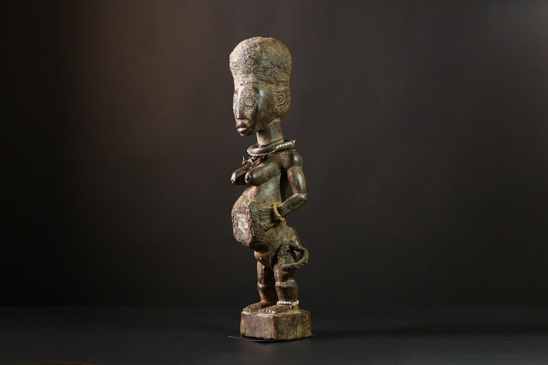 African Vintage Nkisi Nkondi Statue - African Collectible Voodoo Doll Art-G3679