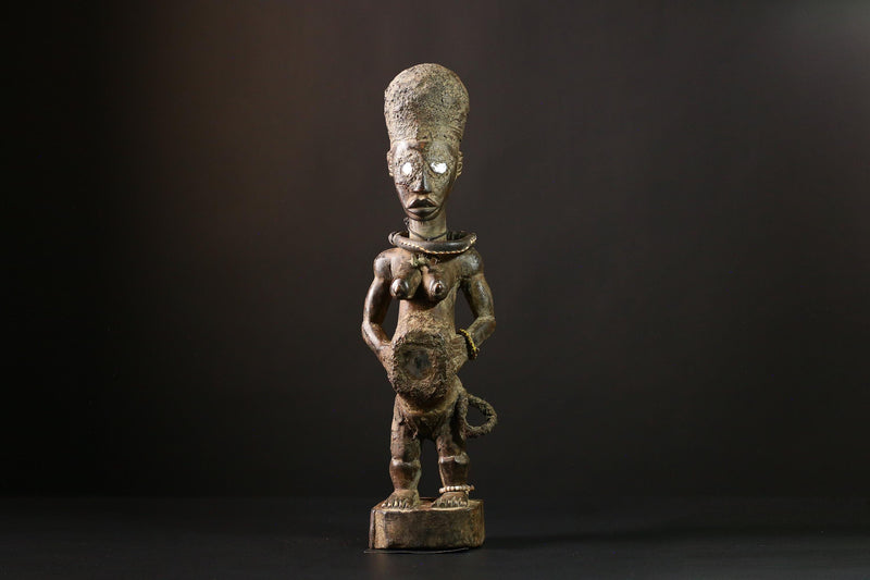 African Vintage Nkisi Nkondi Statue - African Collectible Voodoo Doll Art-G3679