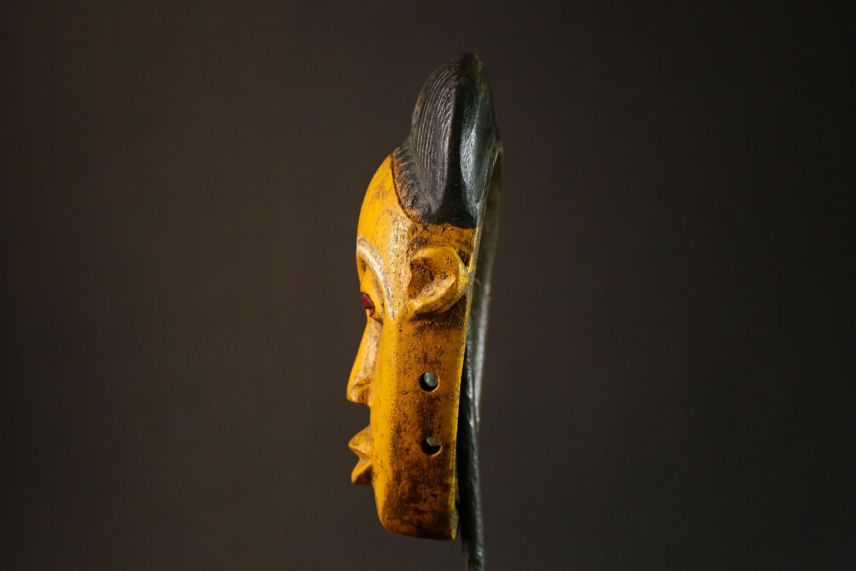 African Mask African Face Mask Authentic Guro Face Mask Tribal Art Wall Hanging Primitive Collectible 8117
