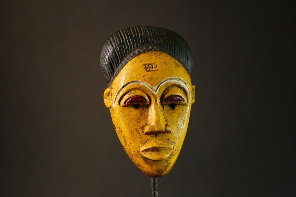 African Mask African Face Mask Authentic Guro Face Mask Tribal Art Wall Hanging Primitive Collectible 8117