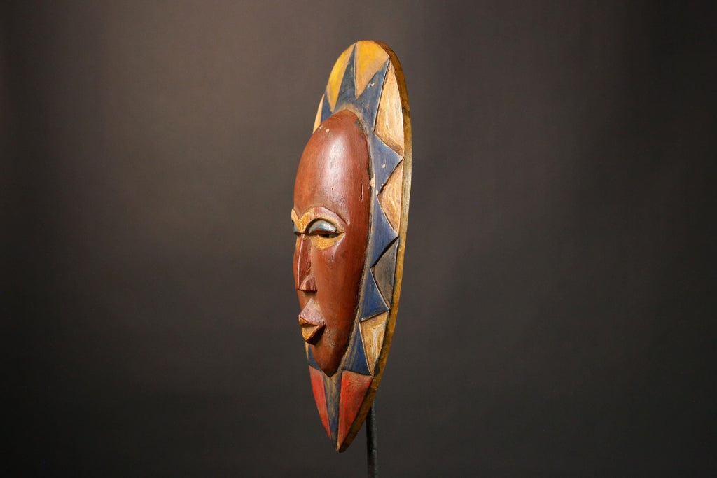African Mask Hand-Carved Guro Mask - Beautiful Wooden Art, Authentic Tribal Wall Decor, Unique Collectible Sculpture Piece-G3457