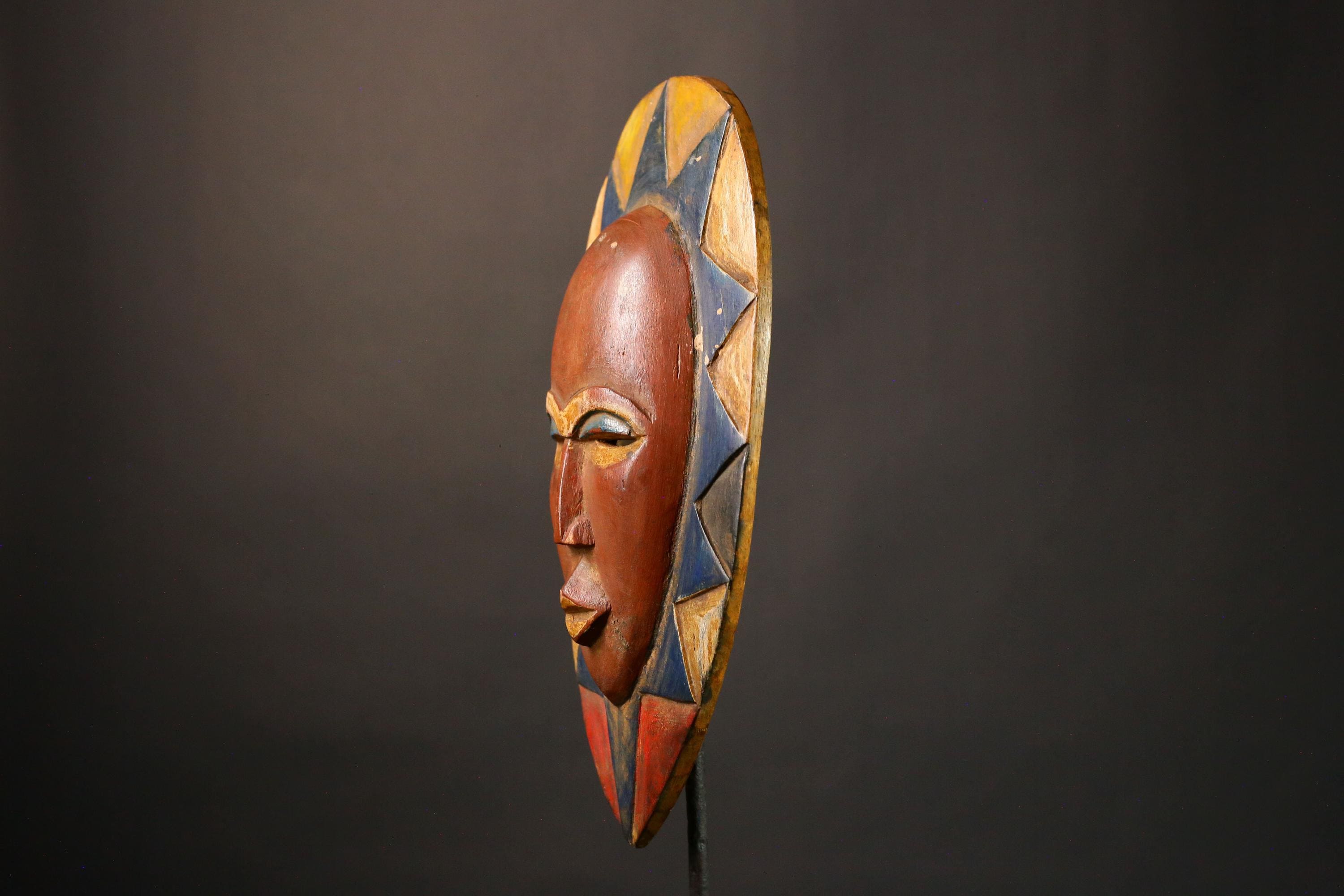 African Mask Hand-Carved Guro Mask - Beautiful Wooden Art, Authentic Tribal Wall Decor, Unique Collectible Sculpture Piece-G3457