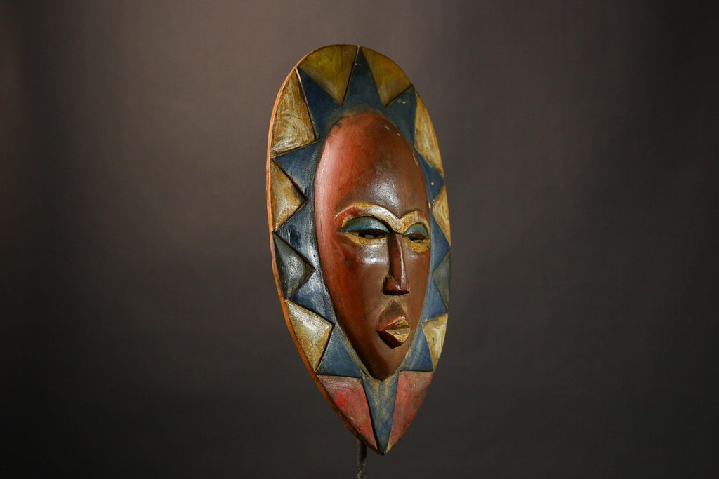 African Mask Hand-Carved Guro Mask - Beautiful Wooden Art, Authentic Tribal Wall Decor, Unique Collectible Sculpture Piece-G3457