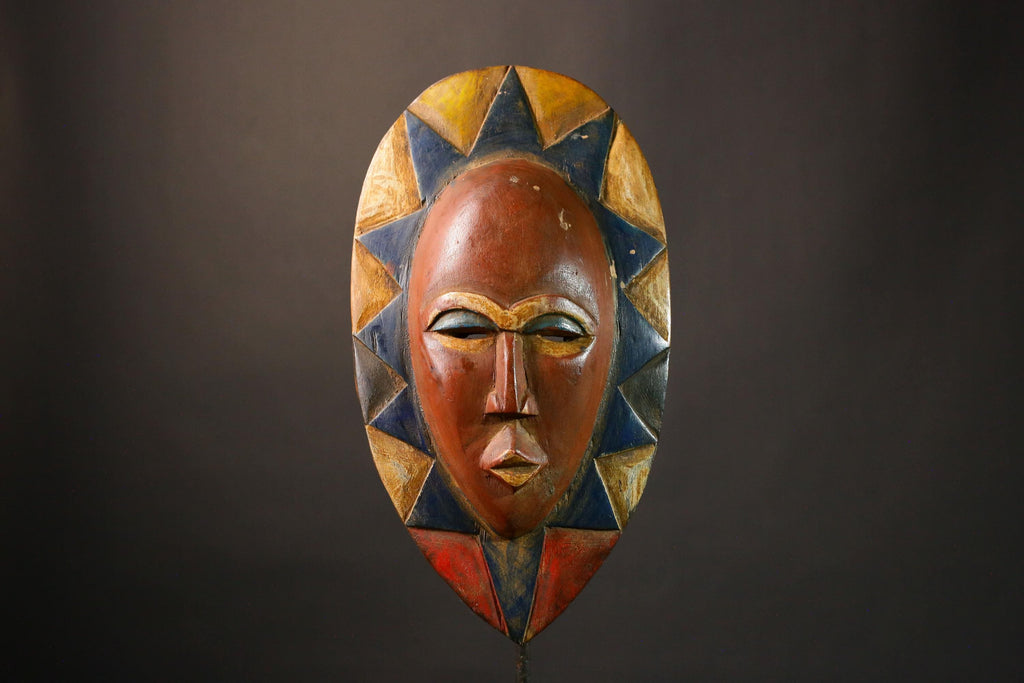 African Mask Hand-Carved Guro Mask - Beautiful Wooden Art, Authentic Tribal Wall Decor, Unique Collectible Sculpture Piece-G3457