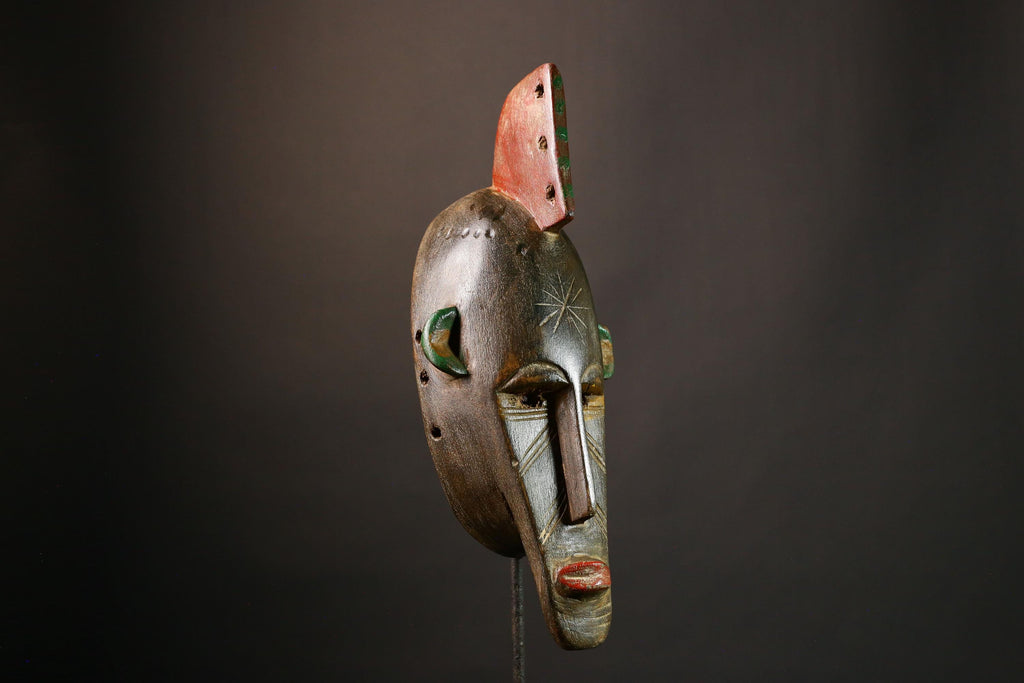 African mask Large Antique Bambara Masks - Hand Carved Wall Hanging, Unique Tribal Art, Authentic Home Decor Sculpture Piece-G3455