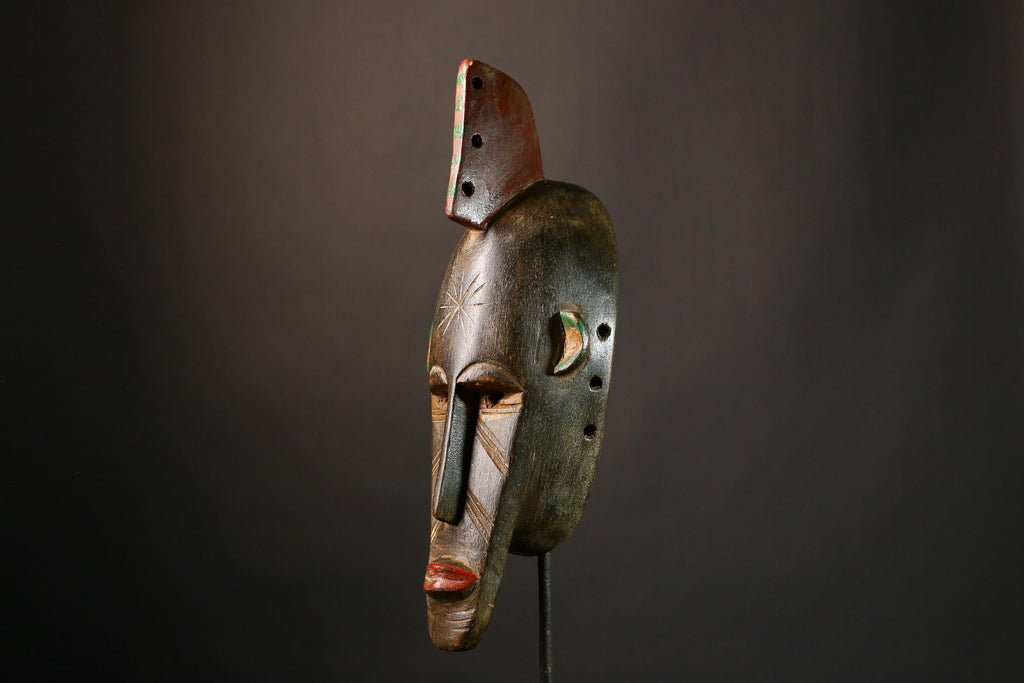 African mask Large Antique Bambara Masks - Hand Carved Wall Hanging, Unique Tribal Art, Authentic Home Decor Sculpture Piece-G3455
