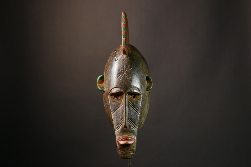 African mask Large Antique Bambara Masks - Hand Carved Wall Hanging, Unique Tribal Art, Authentic Home Decor Sculpture Piece-G3455
