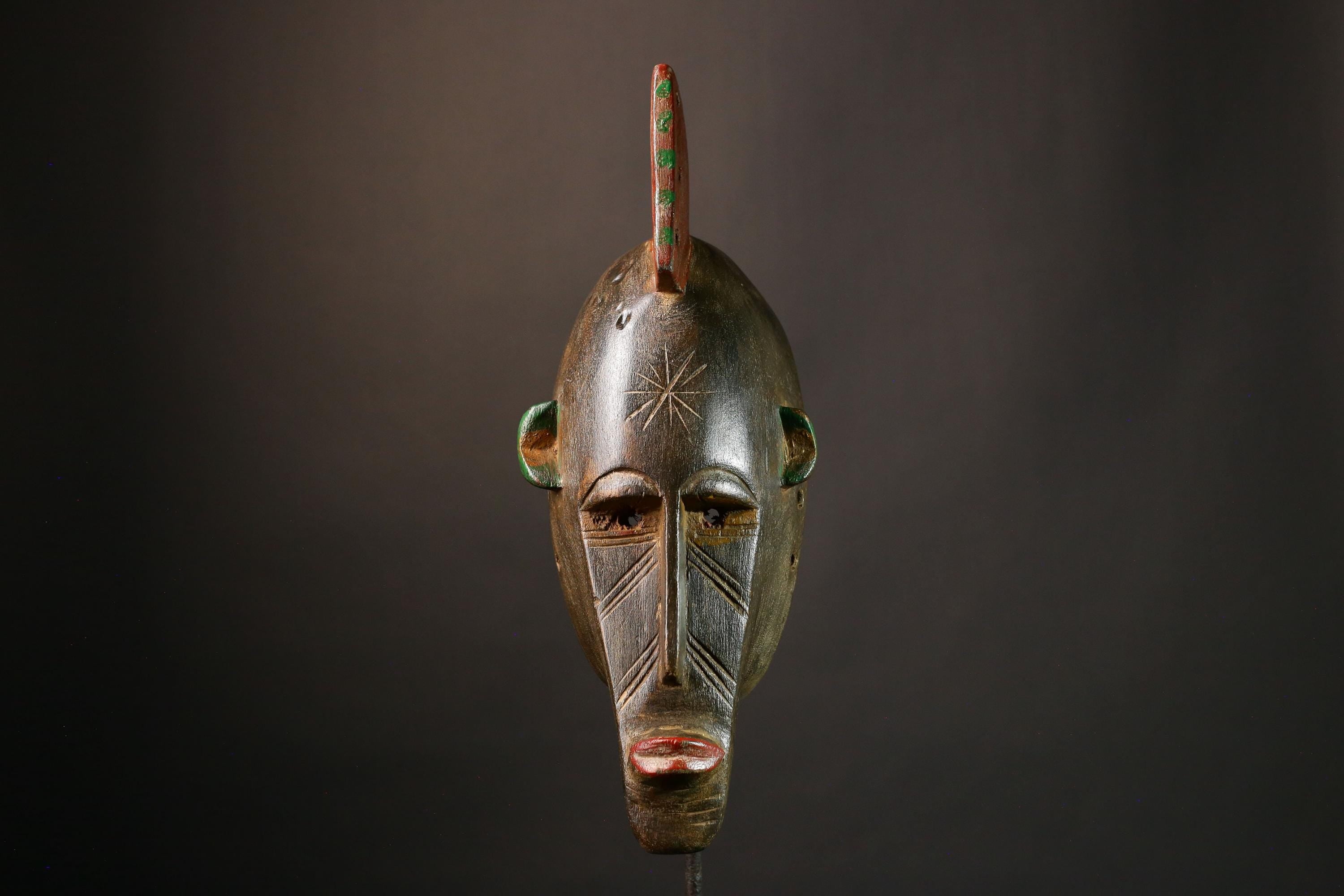 African mask Large Antique Bambara Masks - Hand Carved Wall Hanging, Unique Tribal Art, Authentic Home Decor Sculpture Piece-G3455