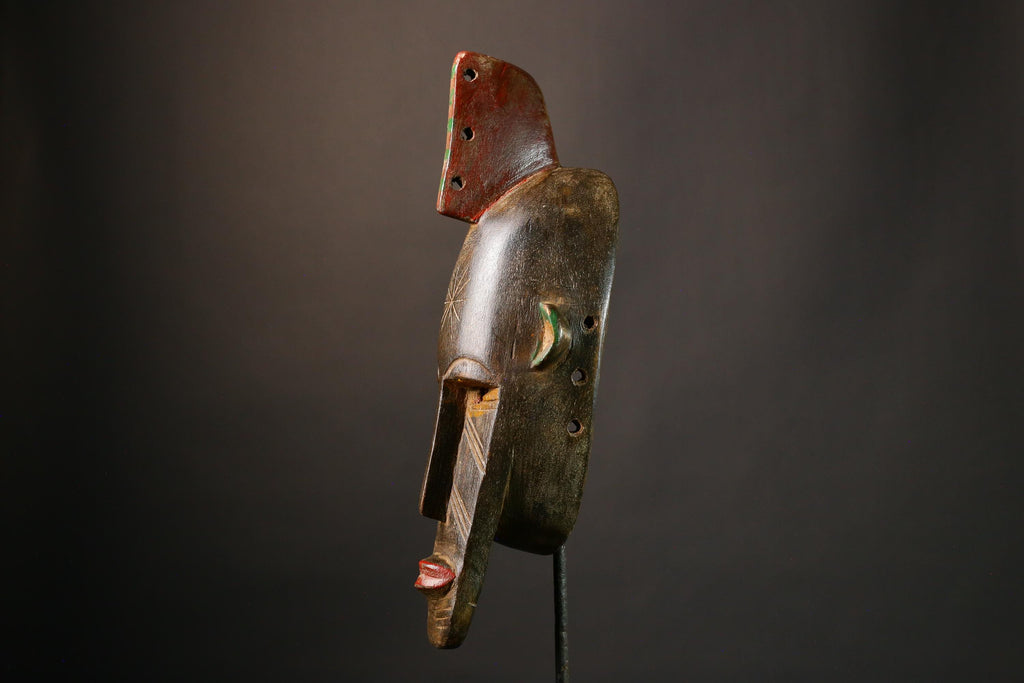 African mask Large Antique Bambara Masks - Hand Carved Wall Hanging, Unique Tribal Art, Authentic Home Decor Sculpture Piece-G3455