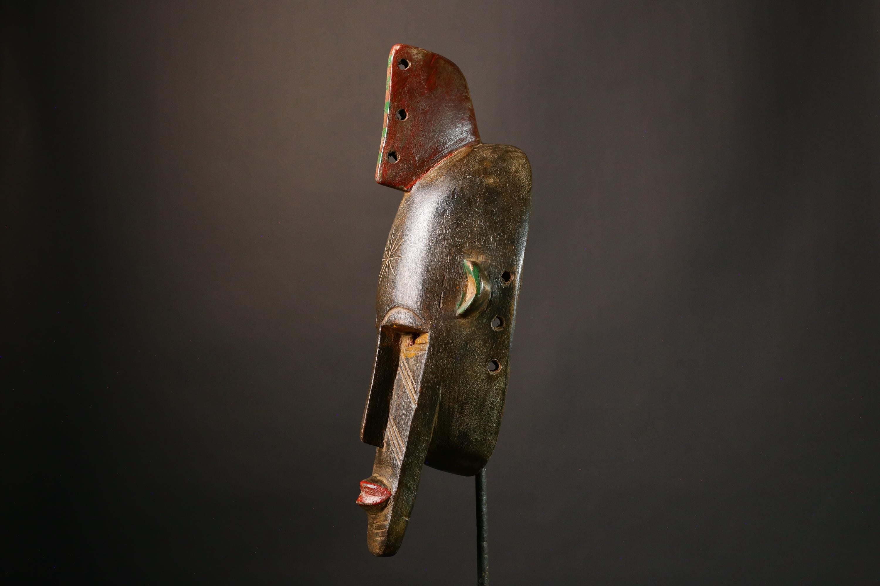 African mask Large Antique Bambara Masks - Hand Carved Wall Hanging, Unique Tribal Art, Authentic Home Decor Sculpture Piece-G3455