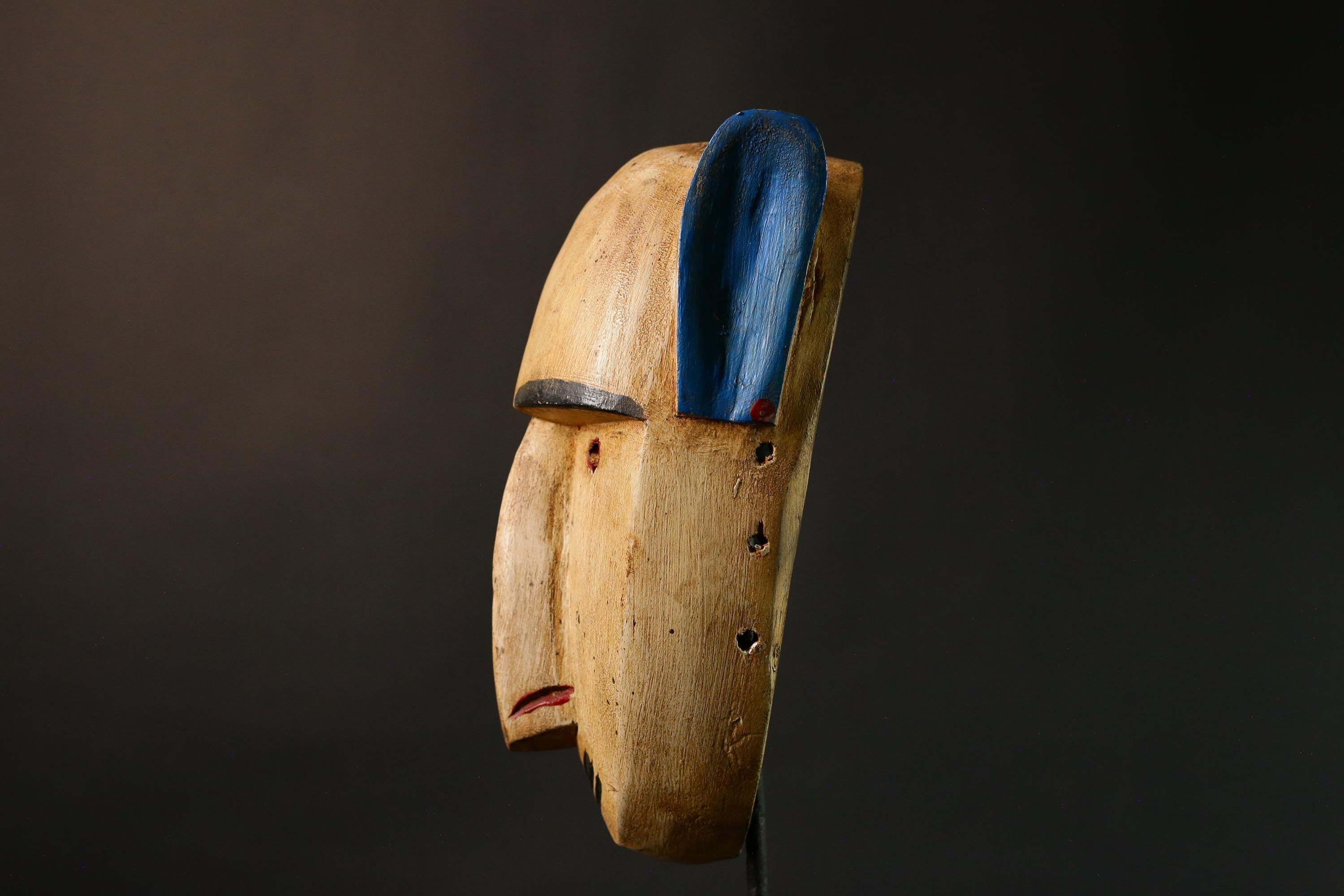 African mask Large Bambara Mask - Hand Carved Wooden Art, Unique Tribal Home Decor, Authentic Ethnic Sculpture, Cultural Wall Accent-G3451