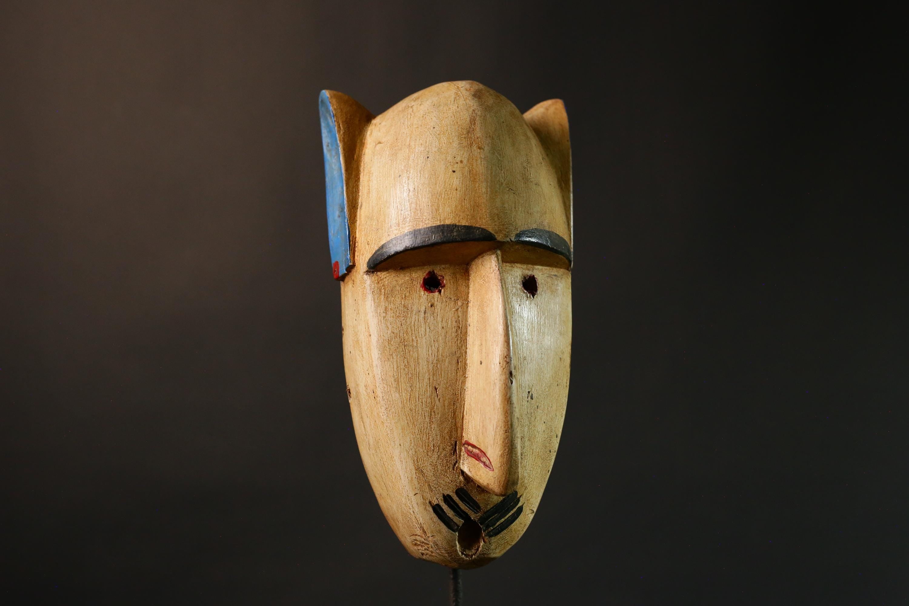 African mask Large Bambara Mask - Hand Carved Wooden Art, Unique Tribal Home Decor, Authentic Ethnic Sculpture, Cultural Wall Accent-G3451