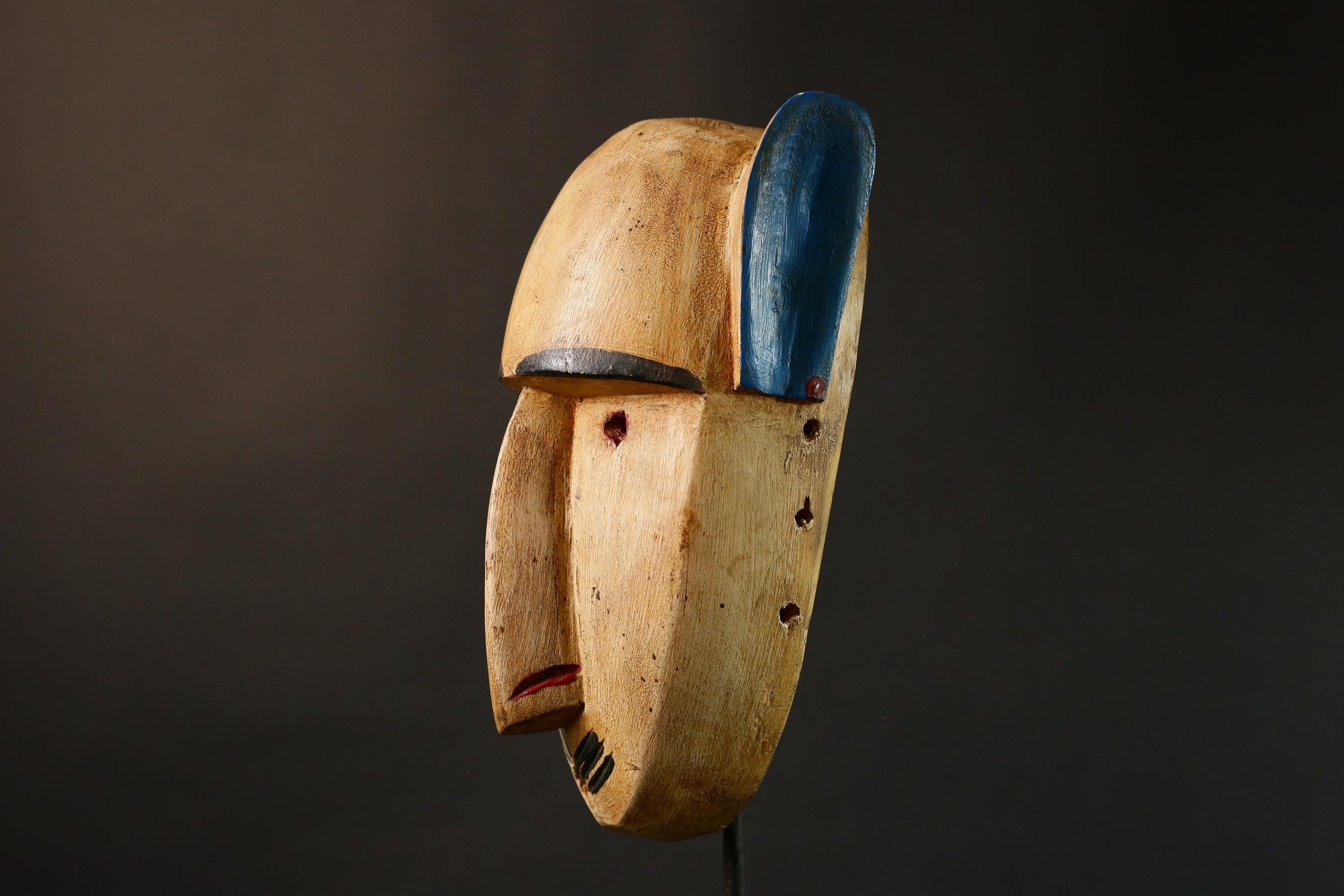 African mask Large Bambara Mask - Hand Carved Wooden Art, Unique Tribal Home Decor, Authentic Ethnic Sculpture, Cultural Wall Accent-G3451