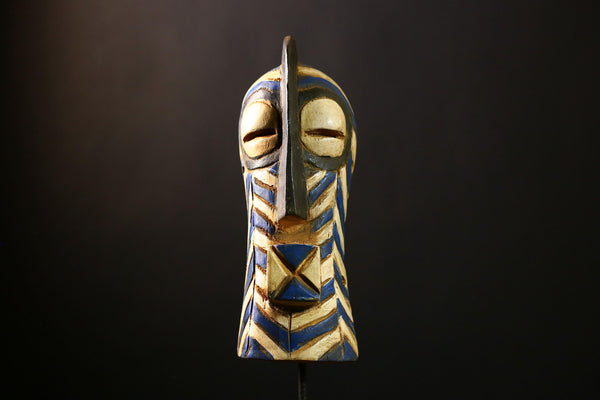 African Antique Songye Wood Mask from the Congo - Unique Primitive Wall Art Décor for Home and Collectible Sculpture Display-G3705