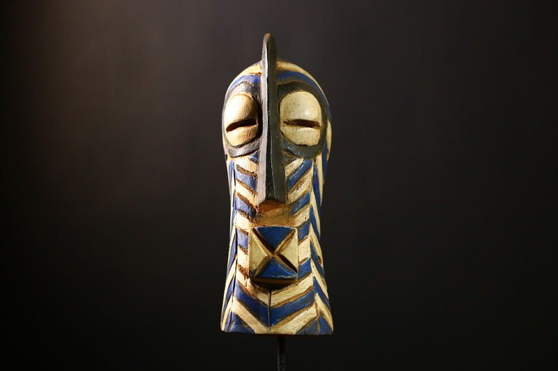 African Antique Songye Wood Mask from the Congo - Unique Primitive Wall Art Décor for Home and Collectible Sculpture Display-G3705