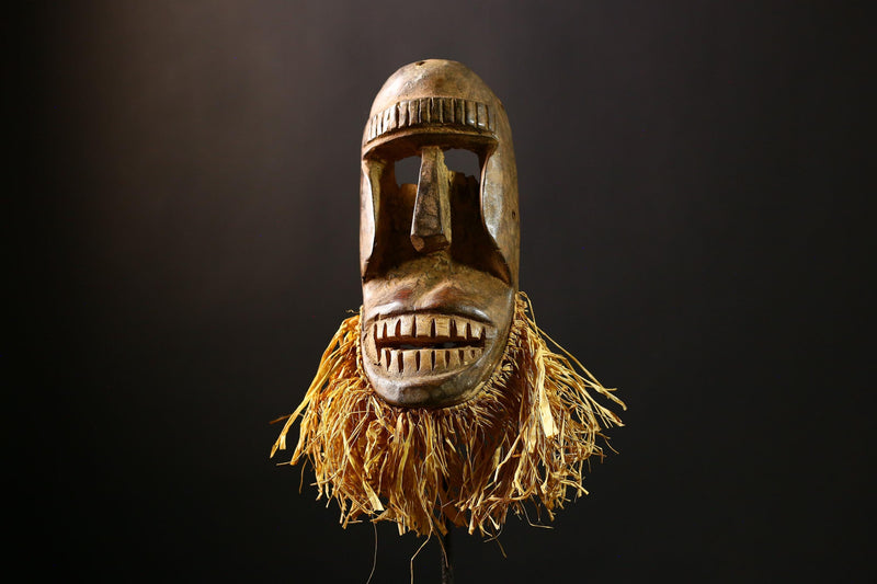 African Mask - Authentic Hand-Carved Tribal Dan Mask from Liberia - Unique Decorative Art Piece for Home Décor and Cultural Collection-G3701