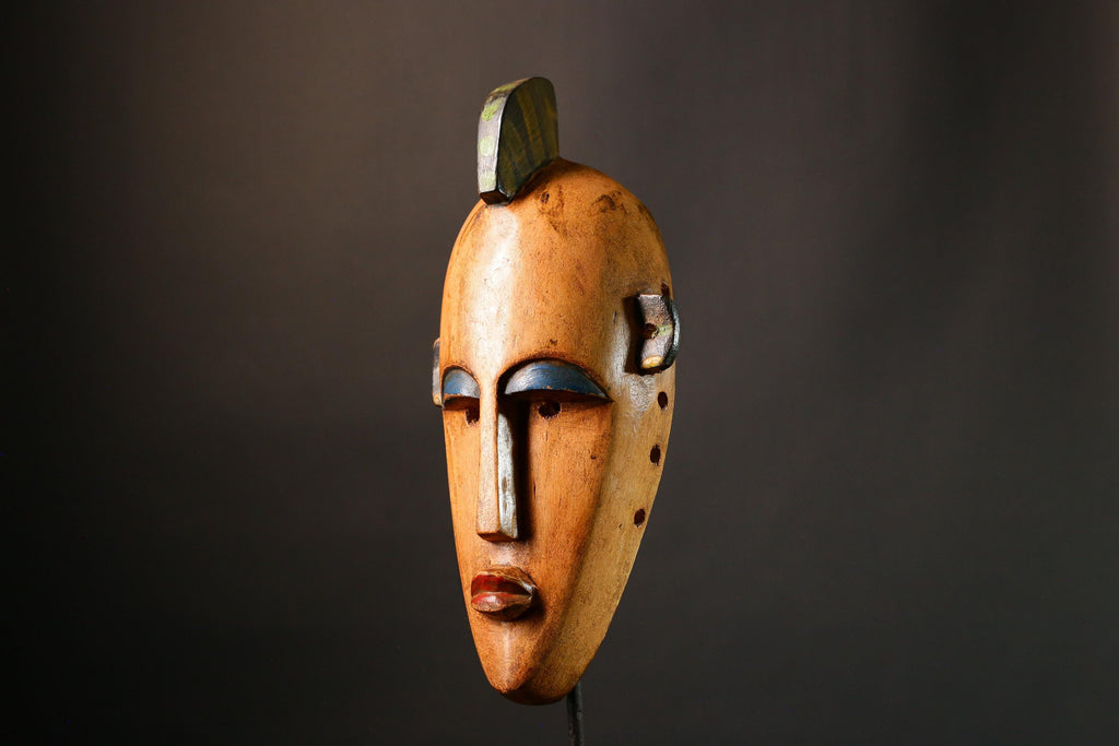 African mask Large Hand-Carved  Wooden Mask Authentic Bambara Tribal Wall Decor from Mali Unique Art Piece - G3471