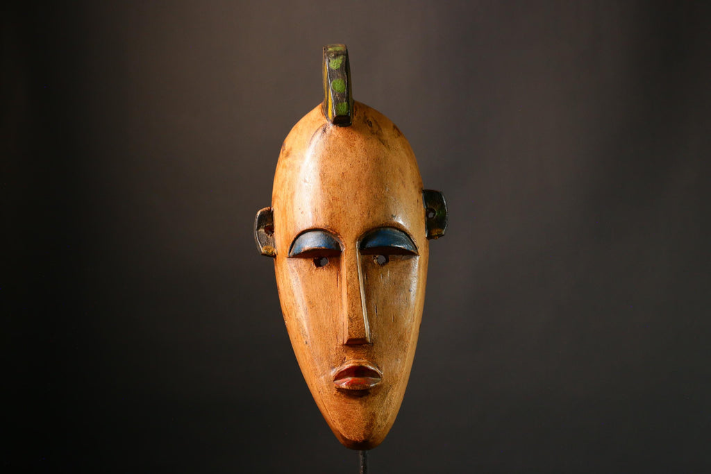 African mask Large Hand-Carved  Wooden Mask Authentic Bambara Tribal Wall Decor from Mali Unique Art Piece - G3471
