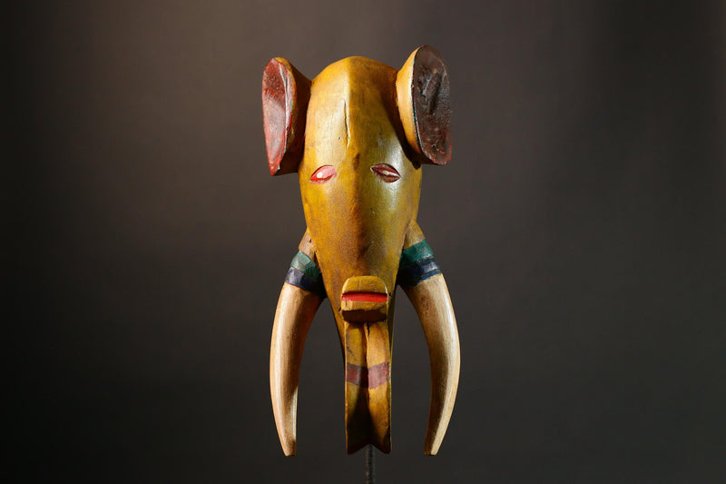 African mask Exclusive Hand-Carved African Tribal Elephant Mask Babanki Tribe Guro Décor Unique Wall Art Piece - G3465